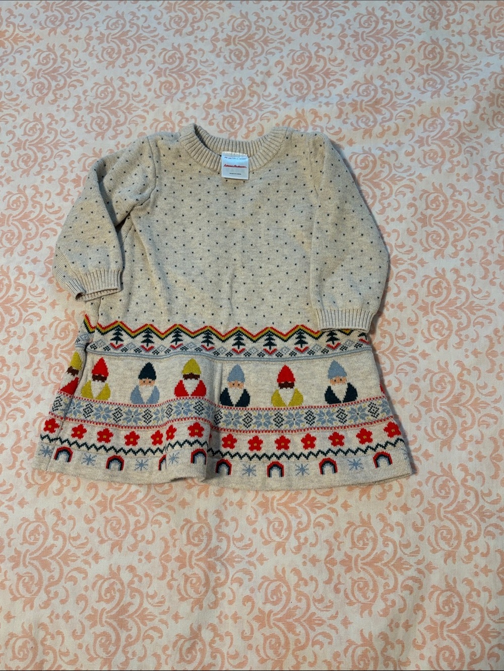 Hanna Andersson Cream Fair Isle Dress